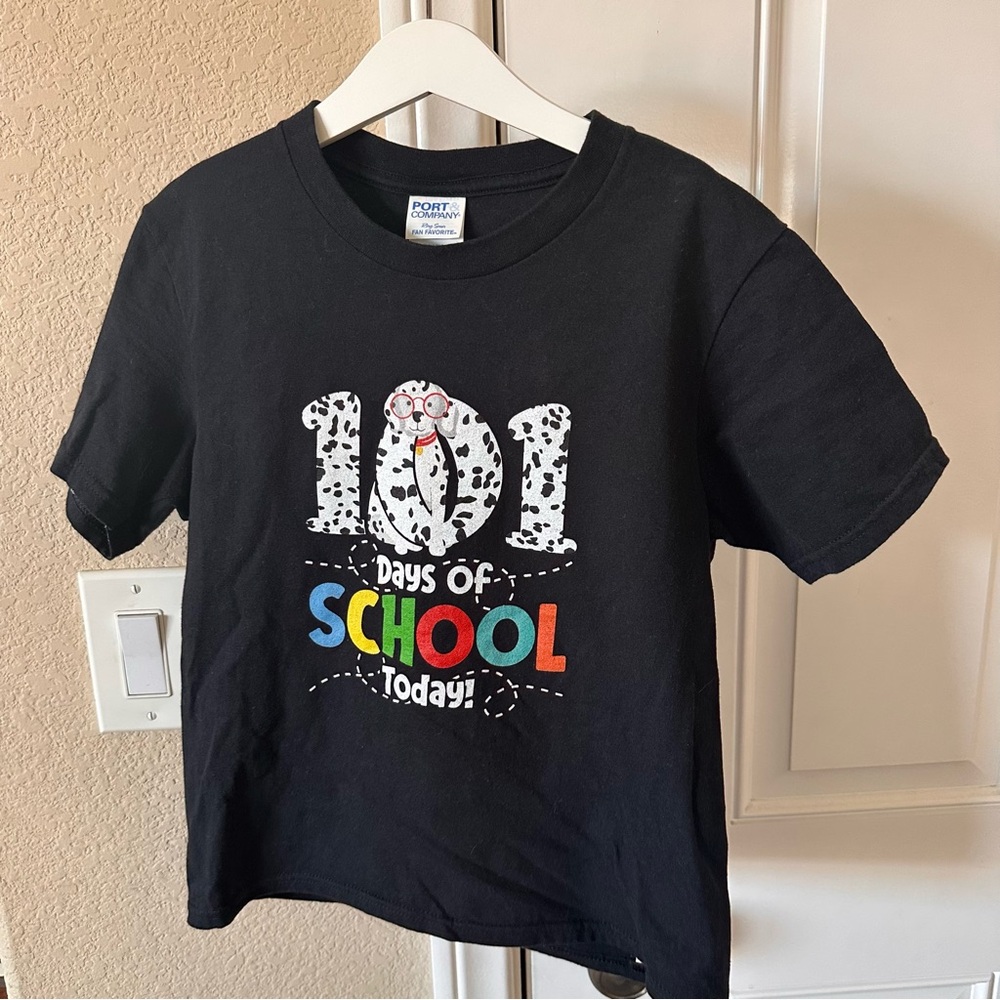 Black Kids T-Shirt - 101 Days of School Design Size 7-8